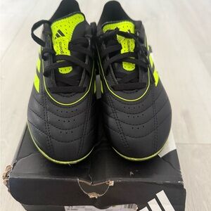 Adidas Kids Black & Neon Yellow Soccer Sneakers